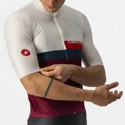 Castelli A BLOCCO Jersey Kurzarmtrikot Ivory/Red-Blue-Bordeaux -Günstiges Kleidung Geschäft castelli a blocco jersey kurzarmtrikot ivory red blue bordeaux4