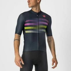 Castelli Endurance Pro Jersey Savile Blue/electric Lime