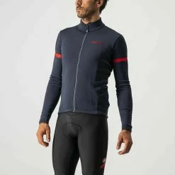 Castelli Fondo 2 FZ Langarmtrikot Savile Blue/red Reflex