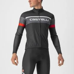 Castelli Passista Long Sleeve Jersey Light Black/Dark Grey Red