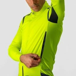 Castelli Perfetto ROS Long Sleeve Langarmtrikot -Günstiges Kleidung Geschäft castelli perfetto ros long sleeve langarmtrikot yellow fluo dark steel blue3