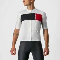 Castelli PROLOGO 7 Kurzarm Jersey Ivory/Light Black-Red