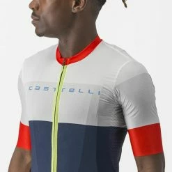 Castelli Sezione Jersey - Belgian-Blue/Ivory-Mastice-Fiery-Red -Günstiges Kleidung Geschäft castelli sezione jersey belgian blue ivory mastice fiery red 53
